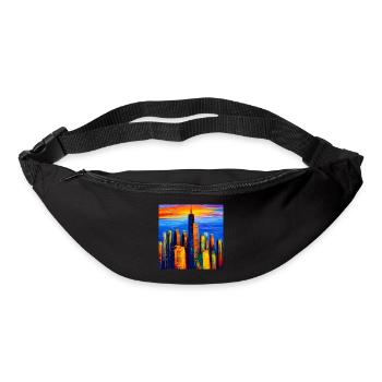 New York Wolkenkratzer während des Sonnenuntergang - Gürteltasche - Schwarz - Vorne