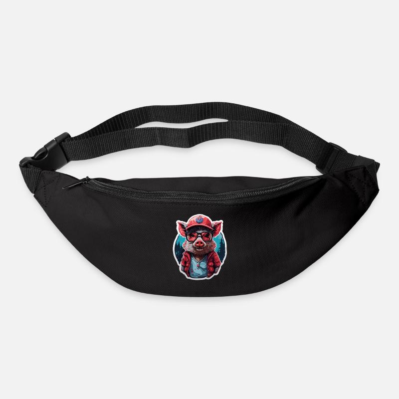 Wild Boar Cool Cute Baseball Cap and Sunglasses - Bum bag - black