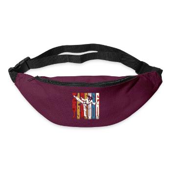 Dynamic High Kick Taekwondo Martial Artist - Bum bag - burgundy - Front