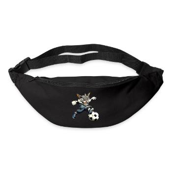 Fussballer Katze - Gürteltasche - Schwarz - Vorne
