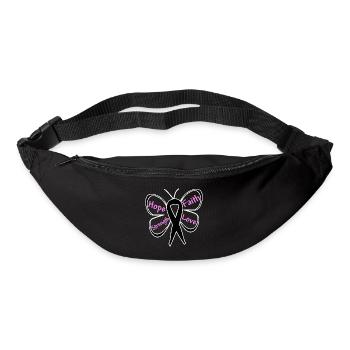 Liebe Stärke Glaube Hoffnung Melanom-Bewusstsein - Gürteltasche - Schwarz - Vorne