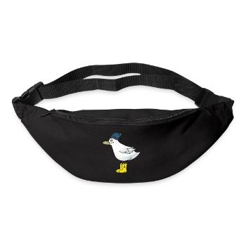Möwe mit Gummistiefeln - Gürteltasche - Schwarz - Vorne