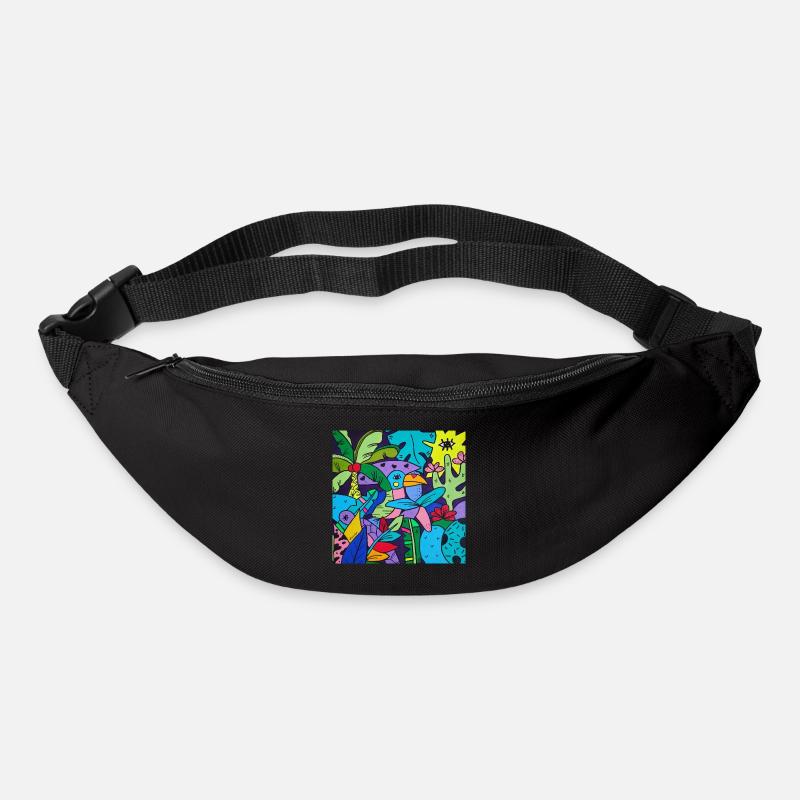 Le toucan Pop Art - Sac banane - noir