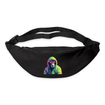 Schimpanse mit Sonnenbrille Bunt Cooler Affe - Gürteltasche - Schwarz - Vorne