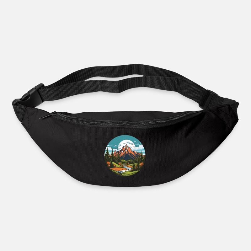 Berge Landschaft Kreis - Gürteltasche - Schwarz