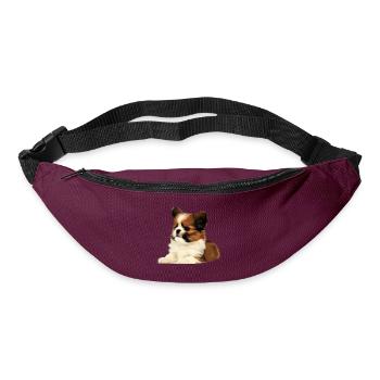 Chiot mignon - Sac banane - bordeaux  - Devant