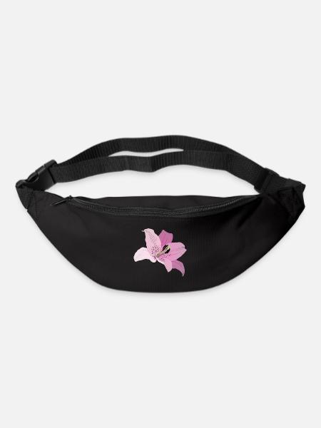 Orchidée rose - Sac banane - noir