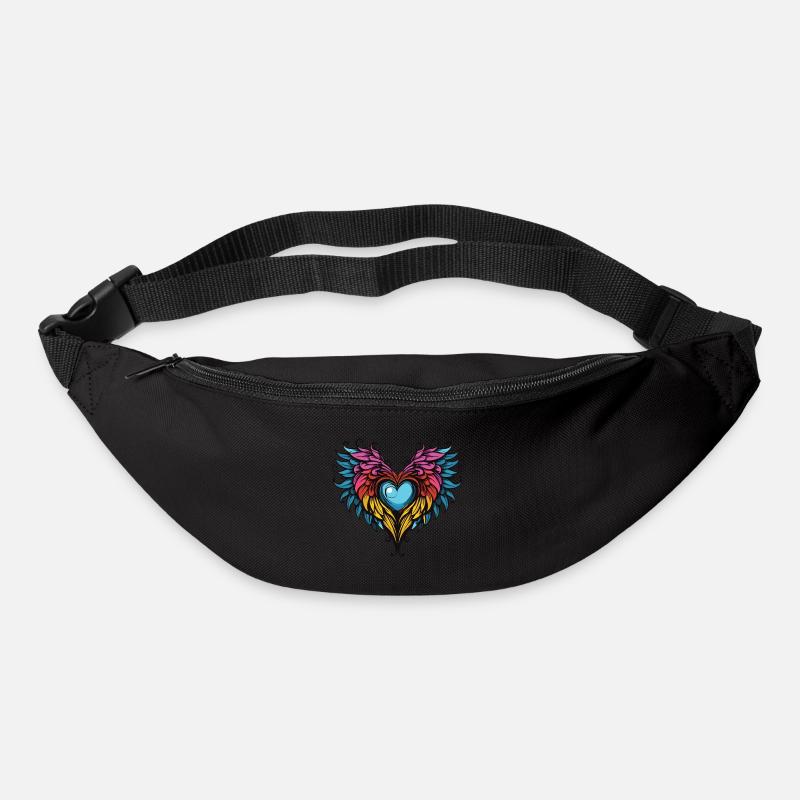Ailes de cœur - Sac banane - noir
