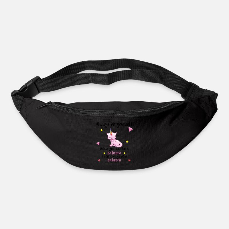 always yourself caticorn Einhorn Spruch süß cool - Gürteltasche - Schwarz