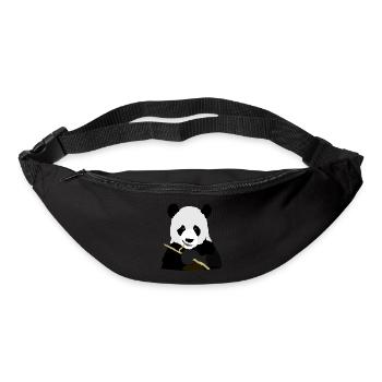 Panda eating stick - Bum bag - black - Front