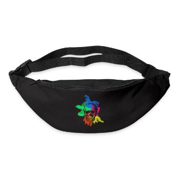 crâne coloré - Sac banane - noir - Devant