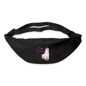 Einhorn 'Happy Birthday' Mädchen Kinder Violetta - Gürteltasche - Schwarz - Vorne