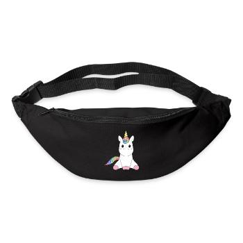 Einhorn Regenbogen Unicorn Rainbow - Gürteltasche - Schwarz - Vorne