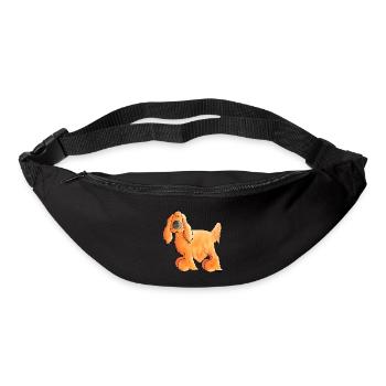 Goldiger Cocker Spaniel - Hund - Gürteltasche - Schwarz - Vorne