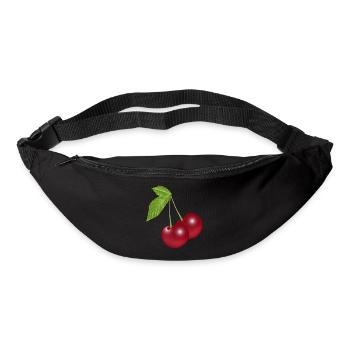 belles cerises rouges foncées croquantes - Sac banane - noir - Devant
