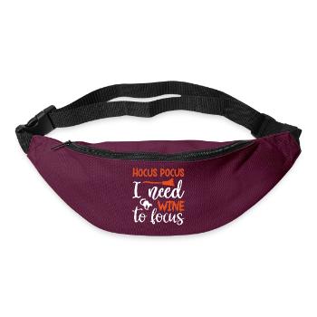 hocus pocus i need wine to focus Funny Quote Gift - Bum bag - burgundy - Front