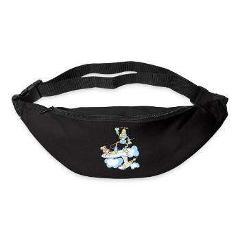 robot dog surfing - Bum bag - black - Front