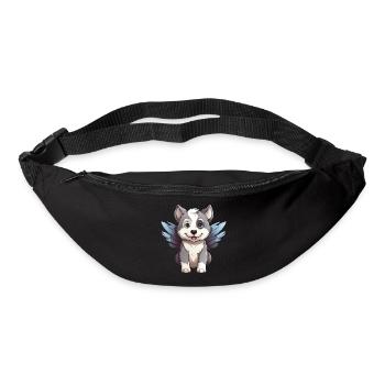 Husky Angel - Cute dog with heavenly - Bum bag - black - Front
