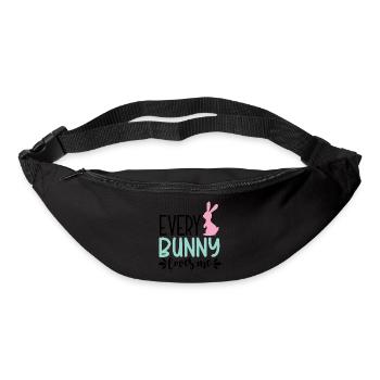 Design Every Bunny Loves me - Sac banane - noir - Devant