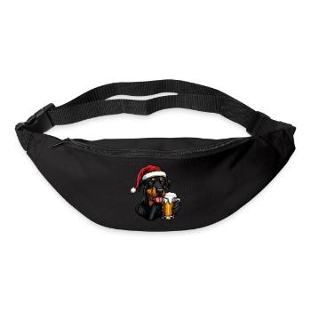 Doberman Dog Christmas Beer - Bum bag - black - Front