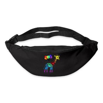 LGBT Gay Pride Girafe Arc-en-ciel Drapeau arc-en-ciel - Sac banane - noir - Devant