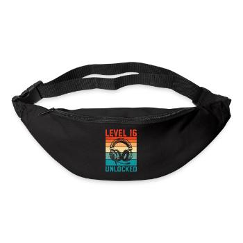 16 ans Anniversaire Ado Gamer Level 16 Unlocked - Sac banane - noir - Devant