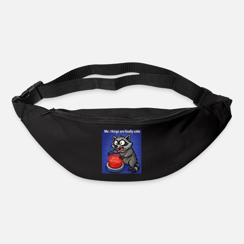 Waschbär-Selbstzerstörungs-Meme - Gürteltasche - Schwarz