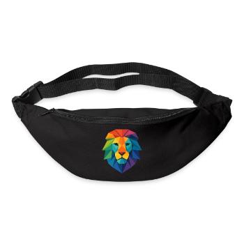 Farbenfroher Wild Poly Low Lion – Art Pop Farben - Gürteltasche - Schwarz - Vorne