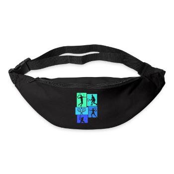 Joueur de tennis rétro - Sac banane - noir - Devant