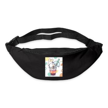 Bubble Tea Boba Drôle de Lapin mignon - Sac banane - noir - Devant