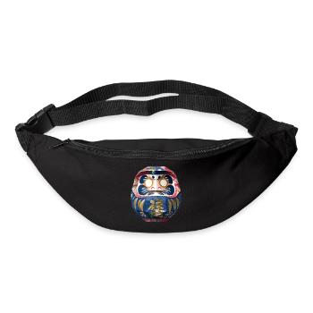 Bunter Daruma mit Blumenmuster Origami Daruma - Gürteltasche - Schwarz - Vorne