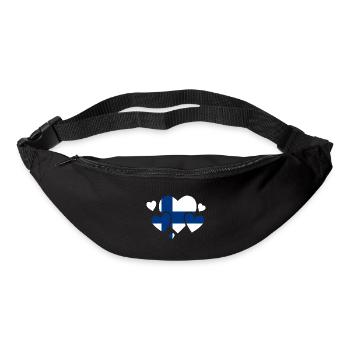 Finnland Flagge Suomi Finnische Fahne Used Look - Gürteltasche - Schwarz - Vorne