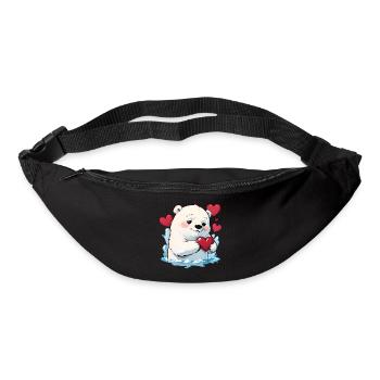 Verschenke diesen süßen Eisbären zum Valentinstag - Gürteltasche - Schwarz - Vorne