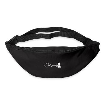 Schach Schachspieler Schachmatt EKG Schachfigur - Gürteltasche - Schwarz - Vorne