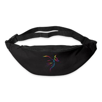 rainbow butterfly cat - Sac banane - noir - Devant