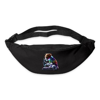 Jack Russel dog sewing with sewing machine - Bum bag - black - Front