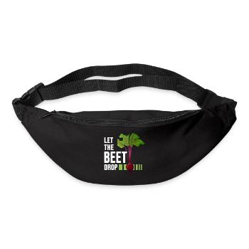 Jardinier végétalien betterave potager bio éco - Sac banane - noir - Devant