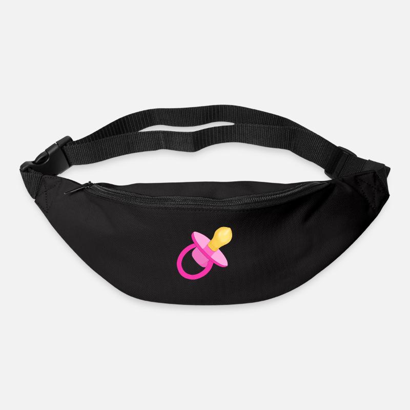 Rosa Schnuller - Baby Schnuller - Schnuller - Gürteltasche - Schwarz
