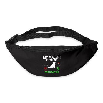 Malshi Hund Maltese Shih tzu Mix is Calling - Gürteltasche - Schwarz - Vorne
