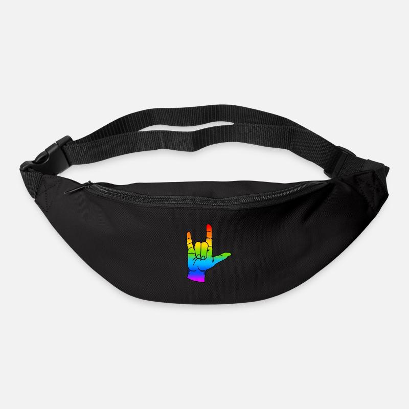 Regenbogen Rock n Roll - Gürteltasche - Schwarz