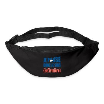 Je panse donc je suis infirmière t-shirt cadeau - Sac banane - noir - Devant
