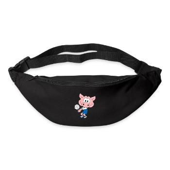 VOLLEYBALL - SPORT - SCHWEIN - TIER - KIND - BABY - Gürteltasche - Schwarz - Vorne