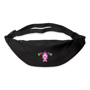 EINHORN - LUFTBALLONS - KIND - BABY - TIERISCH - Gürteltasche - Schwarz - Vorne