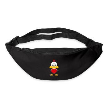 HUHN - HERZ - LIEBE - LOVE - TIERISCH - TIER - Gürteltasche - Schwarz - Vorne