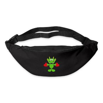 DRACHE - LIEBE - LOVE - HERZEN - VERLIEBT - BABY - Gürteltasche - Schwarz - Vorne