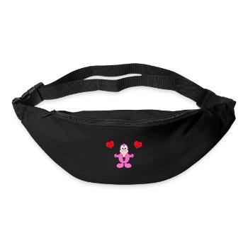FLAMINGO - LIEBE - LOVE - VERLIEBT - TIERISCH - Gürteltasche - Schwarz - Vorne