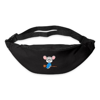 MAUS - HEXE - HEXENBESEN - HALLOWEEN - BABY - Gürteltasche - Schwarz - Vorne