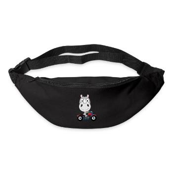 MOTORRAD - BIKER - NASHORN - TIER - TIERISCH - Gürteltasche - Schwarz - Vorne