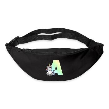 Einhorn Buchstabe A - Gürteltasche - Schwarz - Vorne
