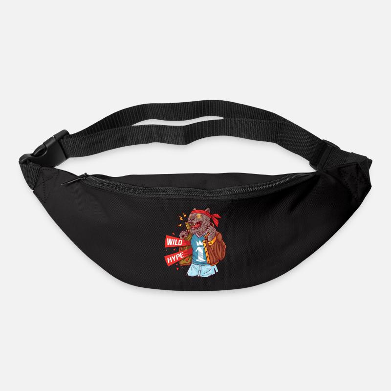 Wolf with current attributes of masculinity - Bum bag - black